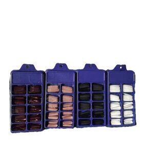 Long Coffin Nail Tips – 400pcs | Multi-Color Matte | DIY & Salon Use